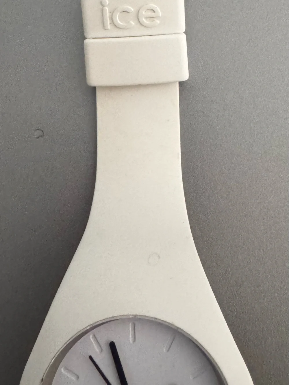 Ice White Silicone Wristwatch with Black Hands